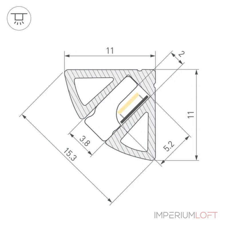 Профиль для светодиодной ленты SL-KANT-H11-2000 ANOD BLACK Arlight 044086