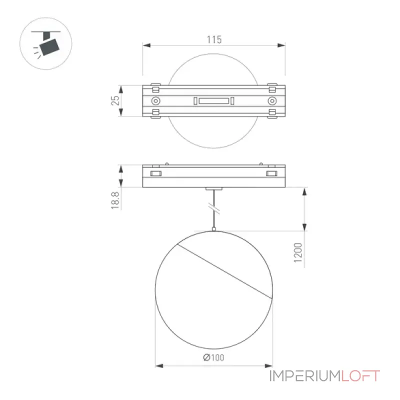 Подвесной светильник Arlight VIBE EMISFERO 44452 Подвесной светильник Arlight VIBE EMISFERO 44452