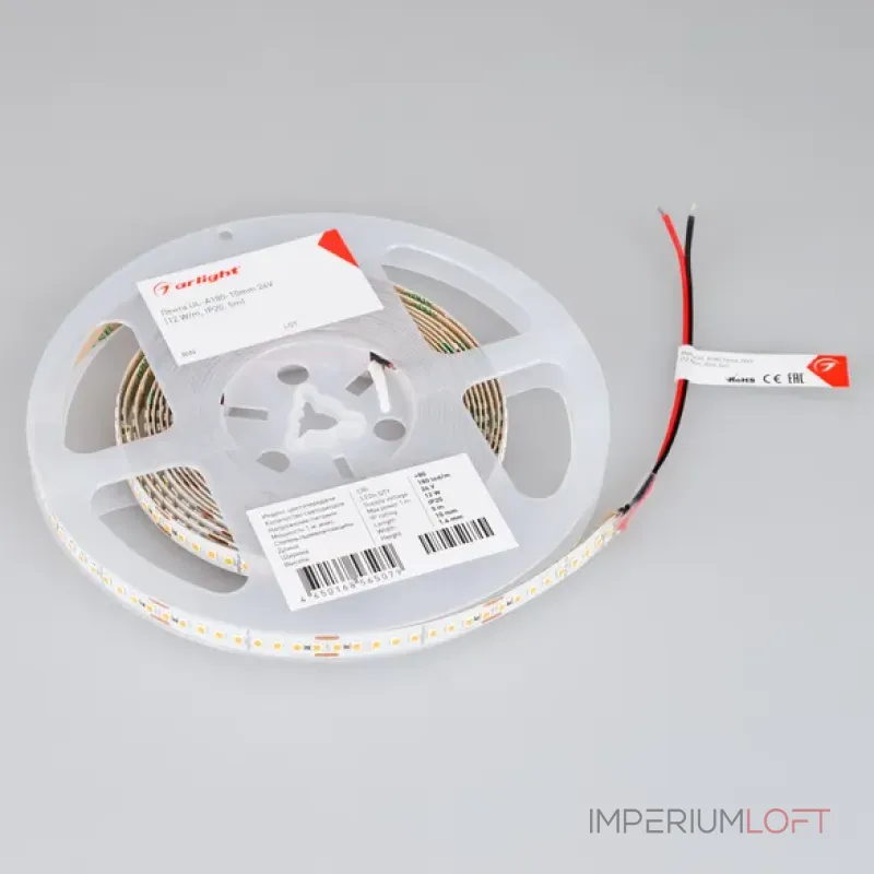 Светодиодная лента UL-A180-10mm 24V Warm3000 (12W/m, IP20, 5m, высок.эфф.180 лм/Вт) Arlight 044515