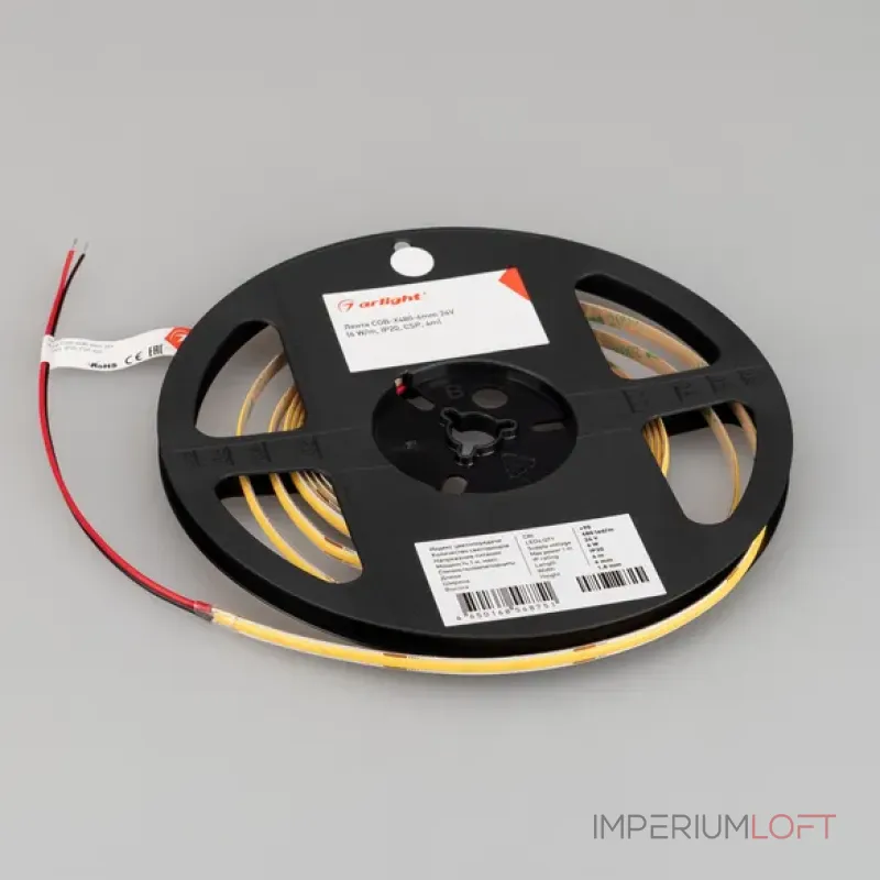 Светодиодная лента COB-X480-6mm 24V Warm3500 (6W/m, IP20, CSP, 5m) Arlight 044576