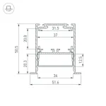 Профиль для светодиодной ленты SL-LINIA52-3L-F-2000 ANOD Arlight 044682