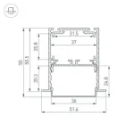 Профиль для светодиодной ленты SL-LINIA52-3L-F-2000 ANOD BLACK Arlight 044685