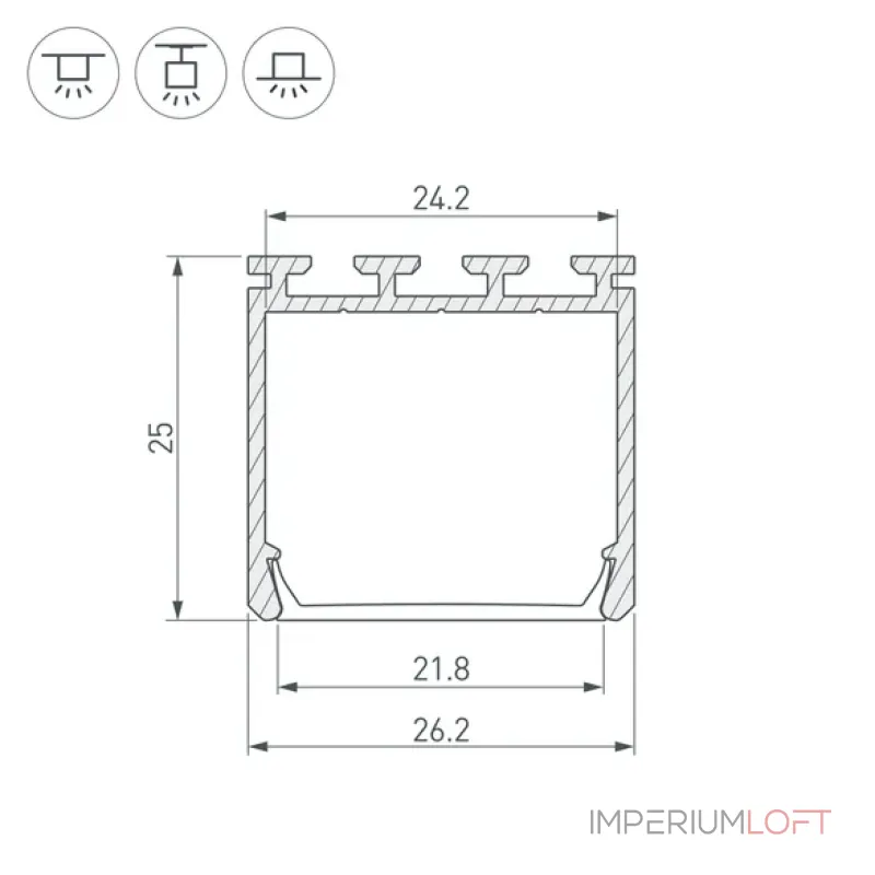 Профиль для светодиодной ленты PLS-LOCK-H25-3000 ANOD BLACK Arlight 044847