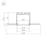 Профиль для светодиодной ленты PLS-LOCK-H25-F-HIDE-3000 Arlight 044851