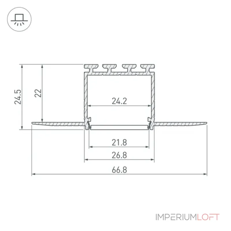Профиль для светодиодной ленты PLS-LOCK-H25-F-HIDE-3000 Arlight 044851