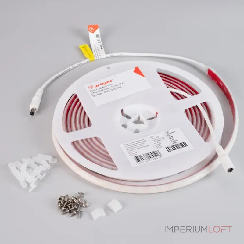 Светодиодная лента герметичная RTW-PSW-A304-12mm 24V White6000 (25W/m, IP67, 2835, 5m) Arlight 045220