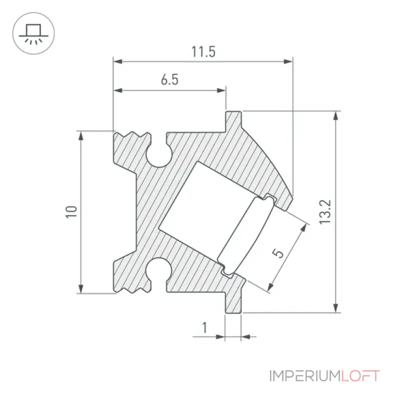 Профиль для светодиодной ленты SL-BEVEL-H12-F13-2000 ANOD OLIVE GREY Arlight 045328