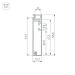 Профиль для светодиодной ленты PLINTUS-H55-2000 BLACK Arlight 045442
