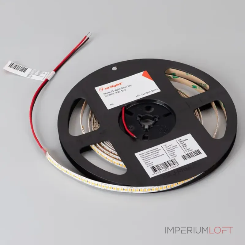 Светодиодная лента RT-A280-8mm 24V Warm3500 (10W/m, IP20, 5m) Arlight 045567