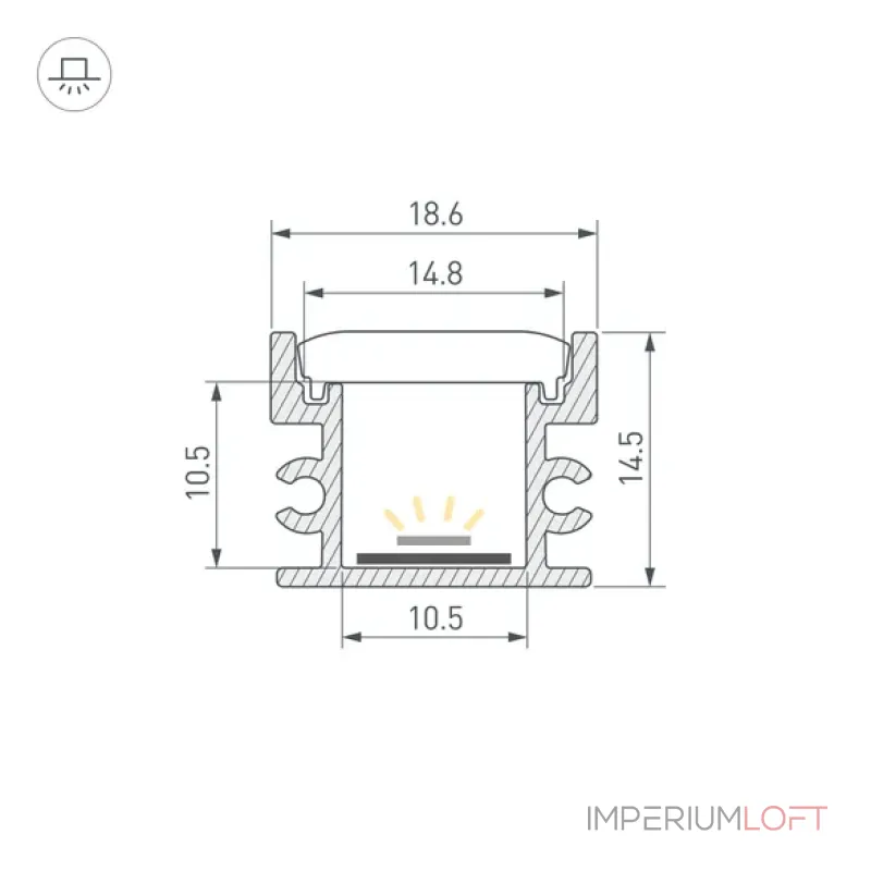 Профиль для светодиодной ленты FLOOR18-H15-3000 ANOD Arlight 045670
