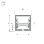 Гибкий профиль WPH-FLEX-1616-TOP-S11-5m FULL BLACK Arlight 045774