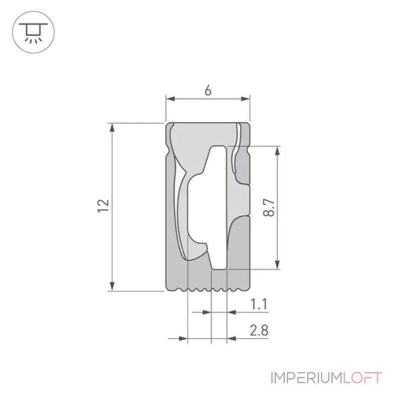 Гибкий профиль WPH-FLEX-0612-SIDE-S8-10m BLACK Arlight 045785