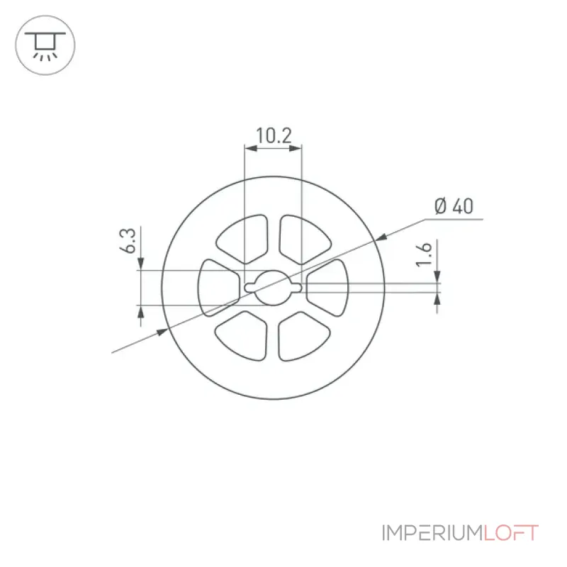 Гибкий профиль WPH-FLEX-D40-360deg-S10-5m WHITE Arlight 045869