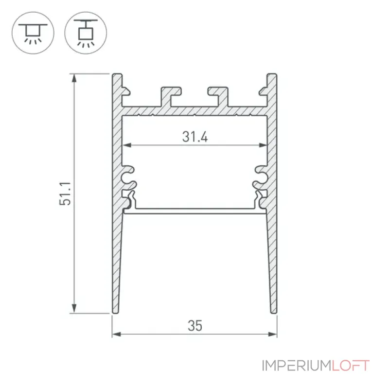 Профиль для светодиодной ленты SL-COMFORT-3551-2000 BLACK Arlight 046317 Профиль для светодиодной ленты SL-COMFORT-3551-2000 BLACK Arlight 046317