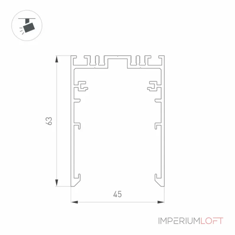 Магнитный трек MAG-TRACK-4563-1000 (BK, 5LN, IP20) Arlight 046832