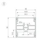 Профиль для светодиодной ленты LINE-5050-DUAL-3000 ANOD Arlight 047486