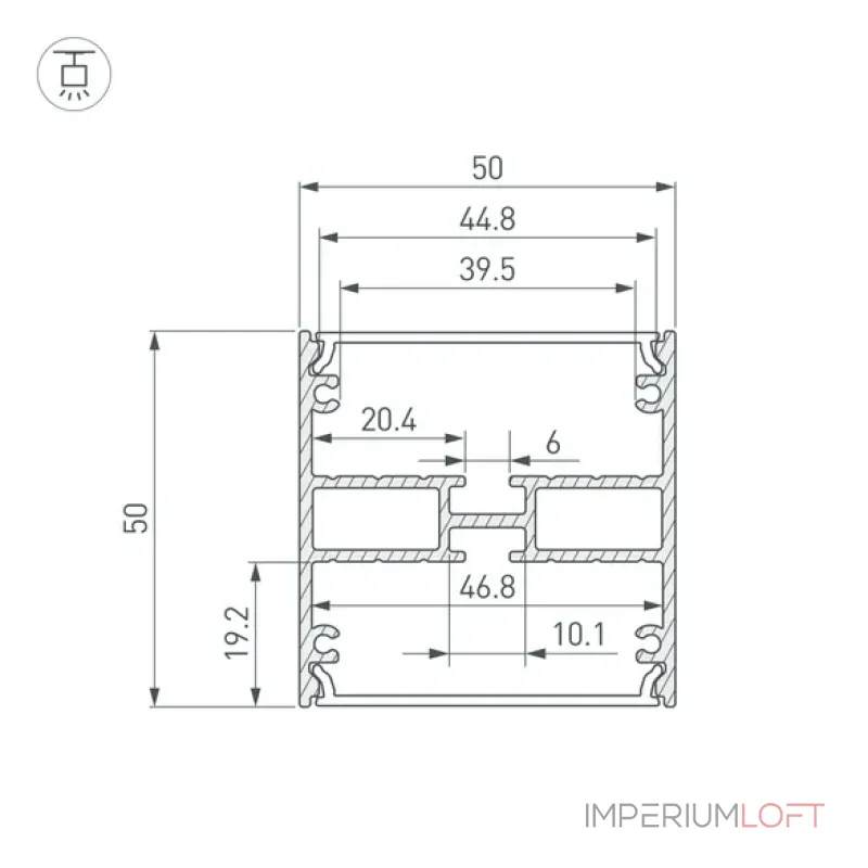 Профиль для светодиодной ленты LINE-5050-DUAL-3000 ANOD Arlight 047486