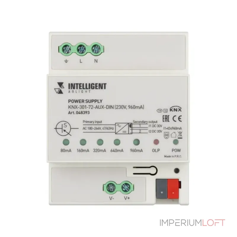 Блок питания шины KNX-301-72-AUX-DIN (230V, 960mA, IARL, IP20) Arlight 048393