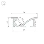 Профиль для светодиодной ленты SL-BEVEL-W21-F-2000 ANOD BLACK Arlight 048997