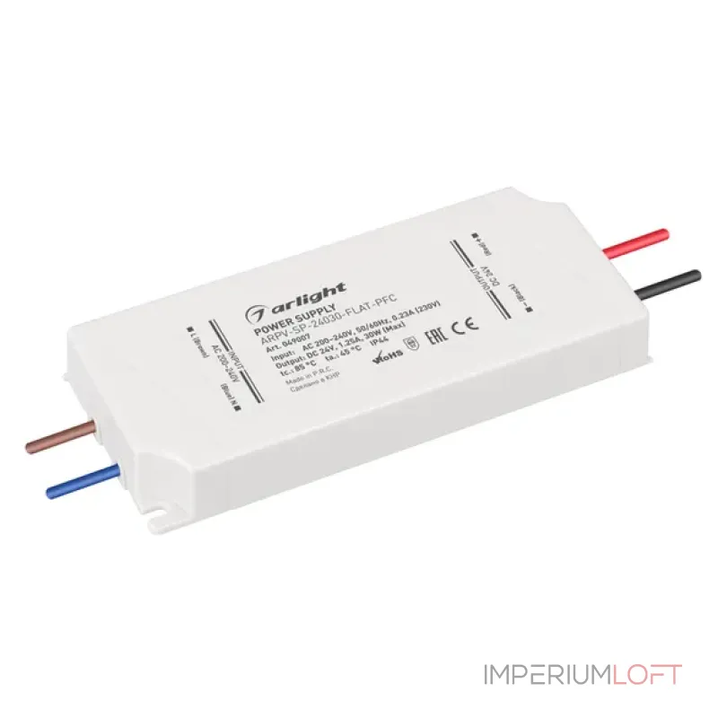 Блок питания ARPV-SP-24030-FLAT-PFC (24V, 1.25A, 30W, IP44) Arlight 049007 Блок питания ARPV-SP-24030-FLAT-PFC (24V, 1.25A, 30W, IP44) Arlight 049007