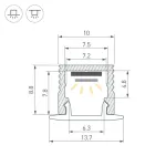 Профиль для светодиодной ленты SL-MINI-10-2000 ANOD Arlight 049017