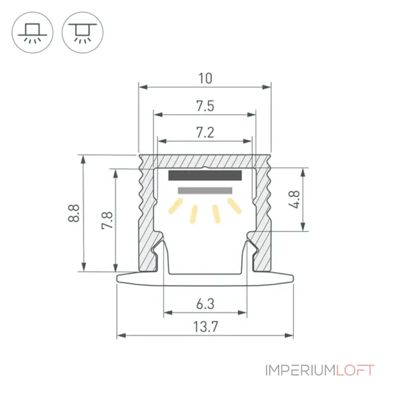 Профиль для светодиодной ленты SL-MINI-10-2000 ANOD Arlight 049017