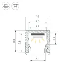 Профиль для светодиодной ленты SL-MINI-10-2000 BLACK Arlight 049018