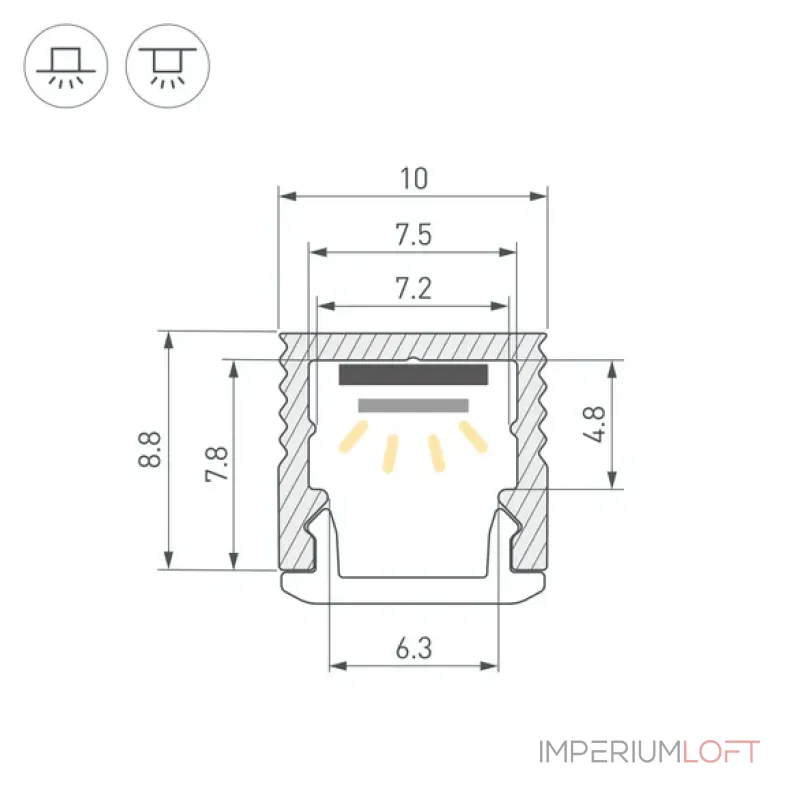 Профиль для светодиодной ленты SL-MINI-10-2000 BLACK Arlight 049018