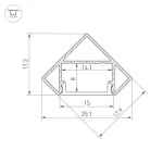 Профиль для светодиодной ленты SL-KANT-H18-2000 BLACK Arlight 049430
