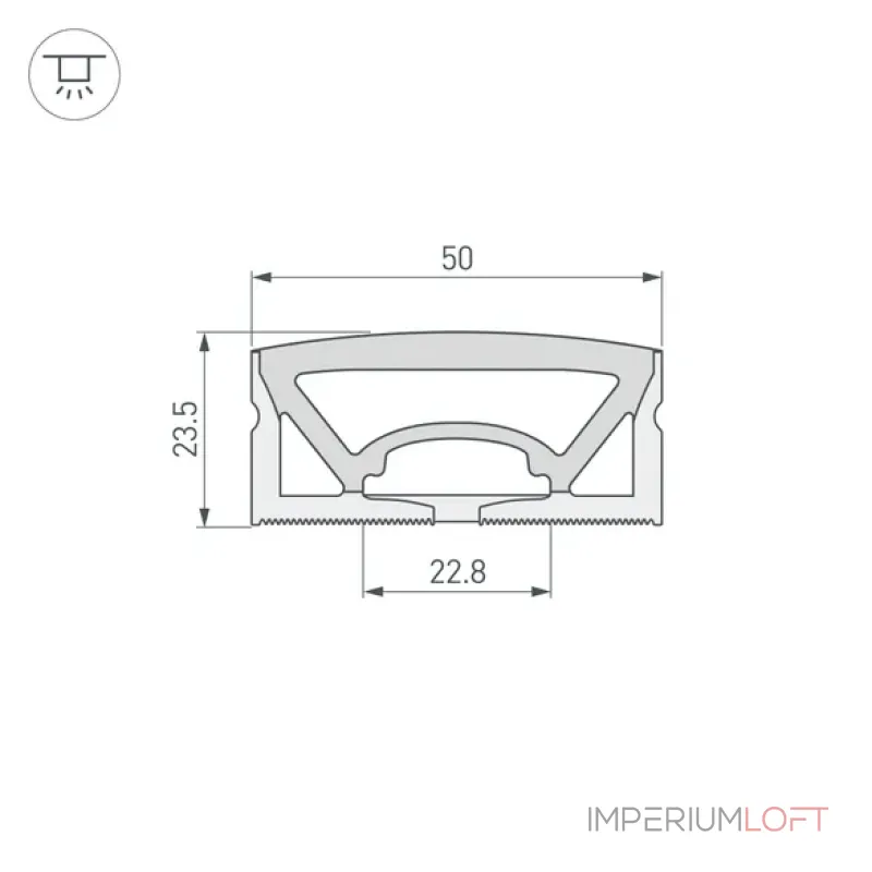Гибкий профиль WPH-FLEX-5025-TOP-S23-5m WHITE Arlight 049947