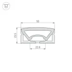 Гибкий профиль WPH-FLEX-5025-TOP-S23-10m WHITE Arlight 050136