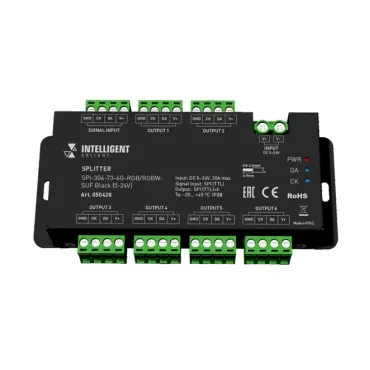 Сплиттер SPI-306-73-6G-RGB/RGBW-SUF Black (5-24V) Arlight 50428