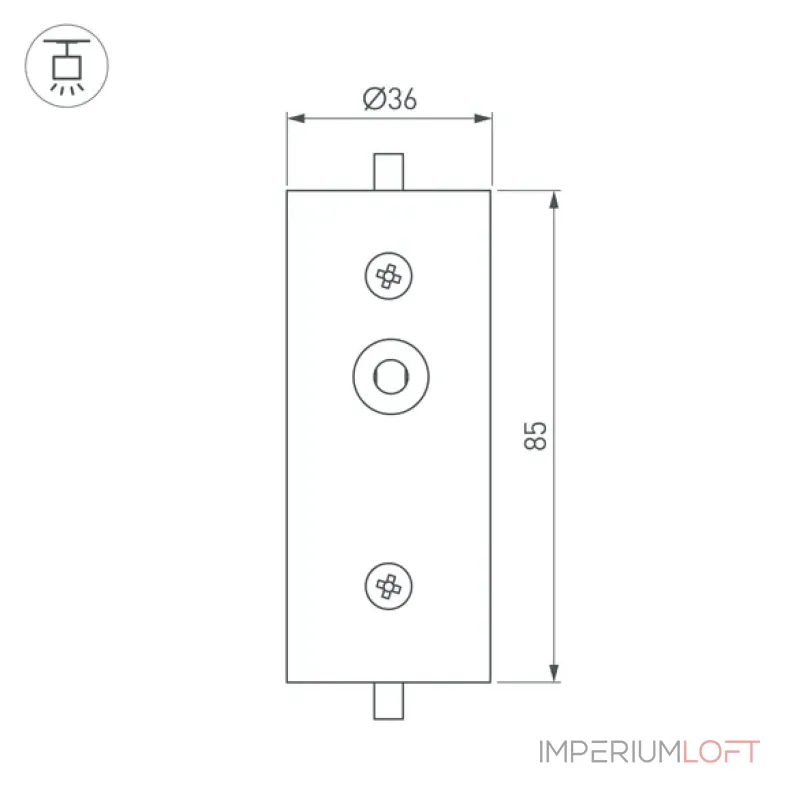 Коннектор ROUND-D36-360-180 BLACK Arlight 050536