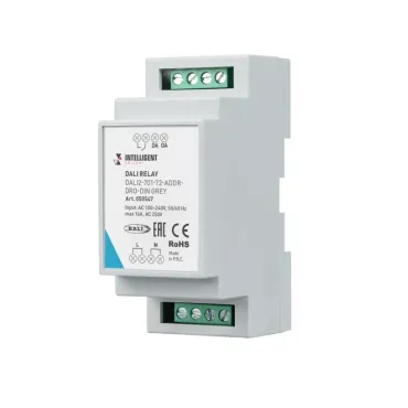Arlight INTELLIGENT ARLIGHT Релейный модуль DALI2-701-72-ADDR-DRO-DIN Grey 230В 1x16A IARL DIN-рейка 050547
