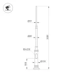 Опора в комплекте с осветительным прибором OXOR-OT3-DE-D160-L3000 (BK) Arlight 051328