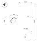 Опора-светильник OXOR-STER-G-1000x100x100-L3000-52W Warm3000 (BK, 230V) IP65 Arlight 051401