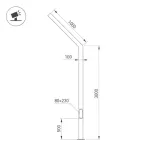 Опора-светильник OXOR-STER-G45-1000x100x100-L3000-36W Warm3000 (BK, 230V) IP65 Arlight 051406
