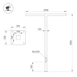 Опора-светильник OXOR-STER-T-2000x100x100-L3000-100W Warm3000 (BK, 230V) IP65 Arlight 051413