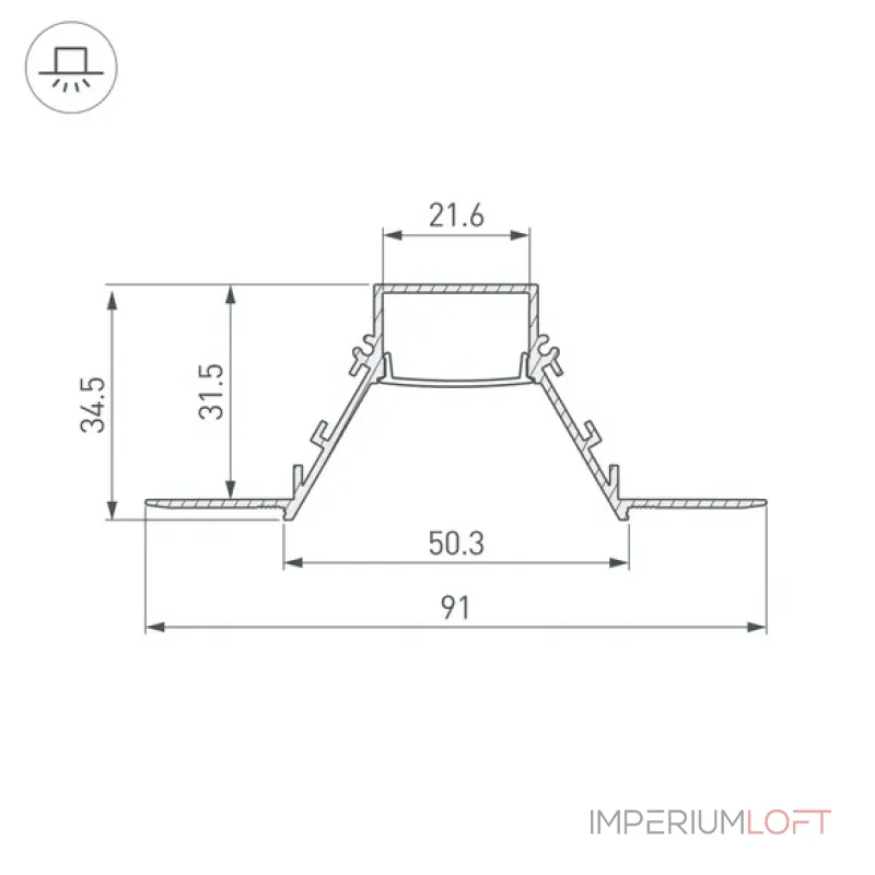 Профиль для светодиодной ленты COMFORT21-V-FANTOM-2000 WHITE Arlight 052543 Профиль для светодиодной ленты COMFORT21-V-FANTOM-2000 WHITE Arlight 052543