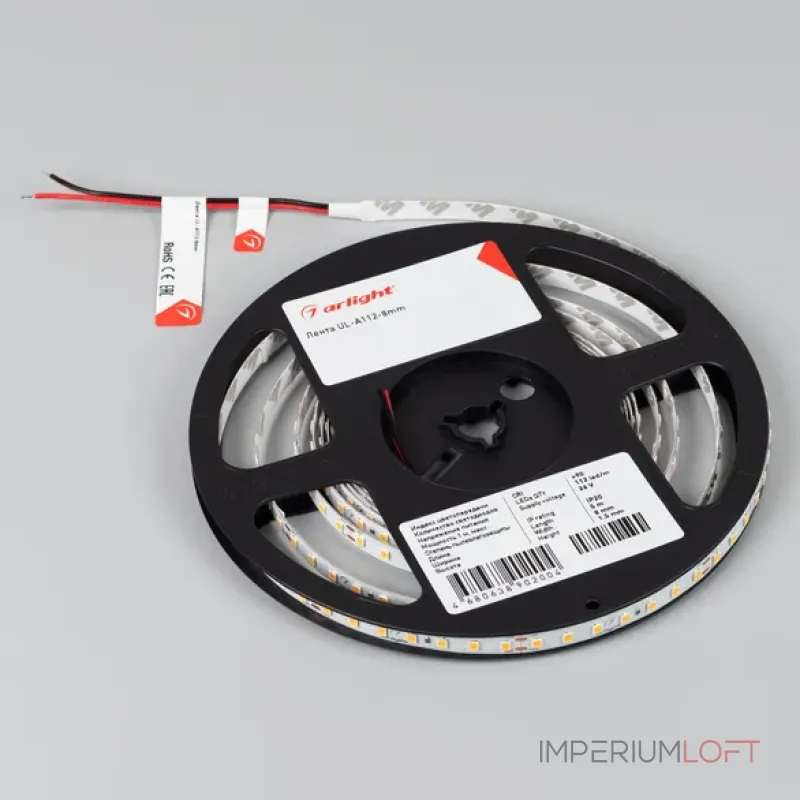 Светодиодная лента UL-A112-8mm 24V Warm3500 (12W/m, IP20, 5m) Arlight 052745