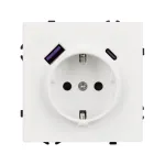 Розетка с заземлением со шторками с USB тип А+С софт-тач белый кварц Arlight NOBE 054284(1)