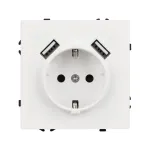 Розетка с заземлением со шторками с USB тип А+А софт-тач белый кварц Arlight NOBE 054288(1)