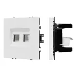 Розетка телефонная двойная софт-тач SCT-MTL2-SFPL-WH (2хRJ-11 4C) Arlight 054308(1)