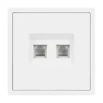 Розетка телефонная двойная софт-тач SCT-MTL2-SFPL-WH (2хRJ-11 4C) Arlight 054308(1)