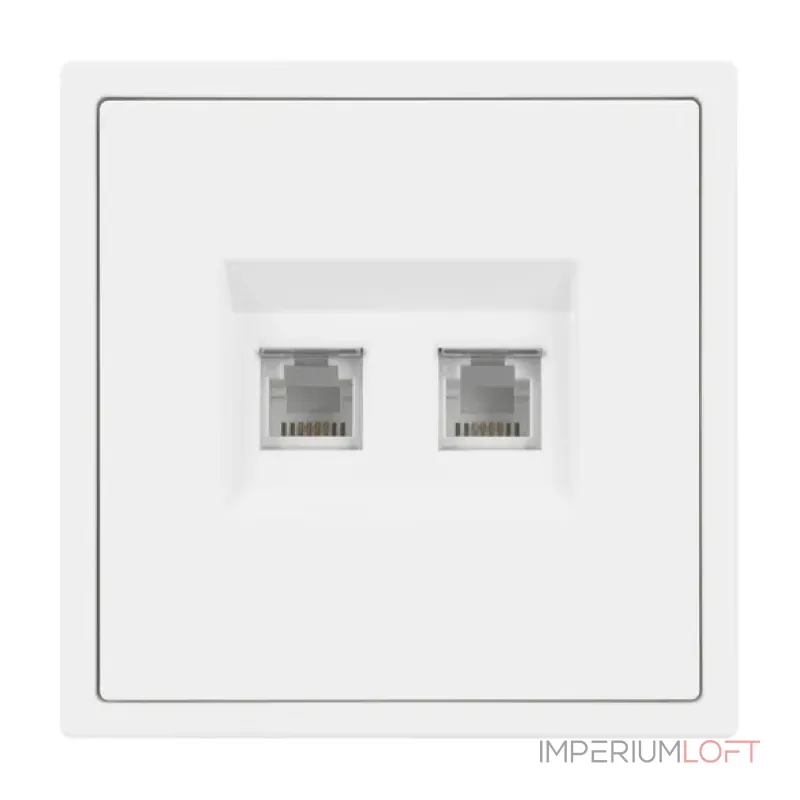 Розетка телефонная двойная софт-тач SCT-MTL2-SFPL-WH (2хRJ-11 4C) Arlight 054308(1)