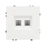Розетка телефонная двойная софт-тач SCT-MTL2-SFPL-WH (2хRJ-11 4C) Arlight 054308(1)
