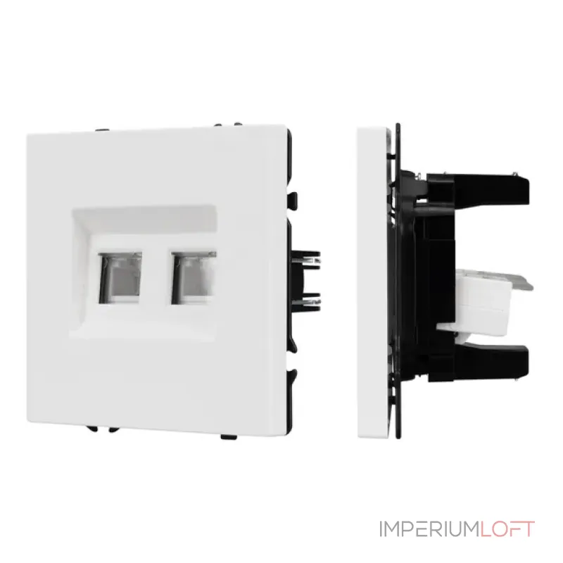 Механизм сдвоенной телефонной розетки SCT-NOBE-MTL2-SFPL-WH (RJ-11 4C) Arlight 054308 Механизм сдвоенной телефонной розетки SCT-NOBE-MTL2-SFPL-WH (RJ-11 4C) Arlight 054308
