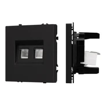 Розетка телефонная двойная софт-тач SCT-MTL2-SFPL-BK (2хRJ-11 4C) Arlight 054309(1)