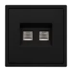 Розетка телефонная двойная софт-тач SCT-MTL2-SFPL-BK (2хRJ-11 4C) Arlight 054309(1)