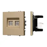 Розетка телефонная двойная софт-тач SCT-MTL2-SFPL-GD (2хRJ-11 4C) Arlight 054310(1)